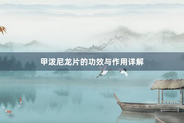 甲泼尼龙片的功效与作用详解